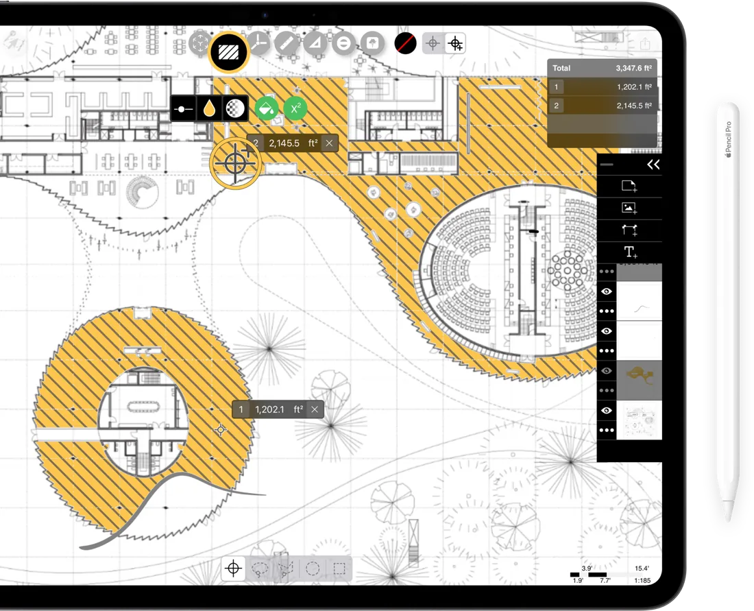 Morpholio Trace: Best iPad App for Architects smart fills and hatches